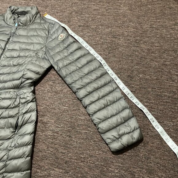 Moncler Women's Size 2 Agatelon Zipped Quilted Puffer Coat Silver Grey - Picture 14 of 16